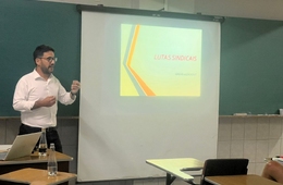 Em palestra, advogado fala sobre Direito Coletivo do Trabalho com estudantes da graduação em Direito