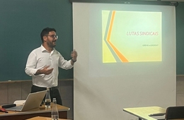 Em palestra, advogado fala sobre Direito Coletivo do Trabalho com estudantes da graduação em Direito